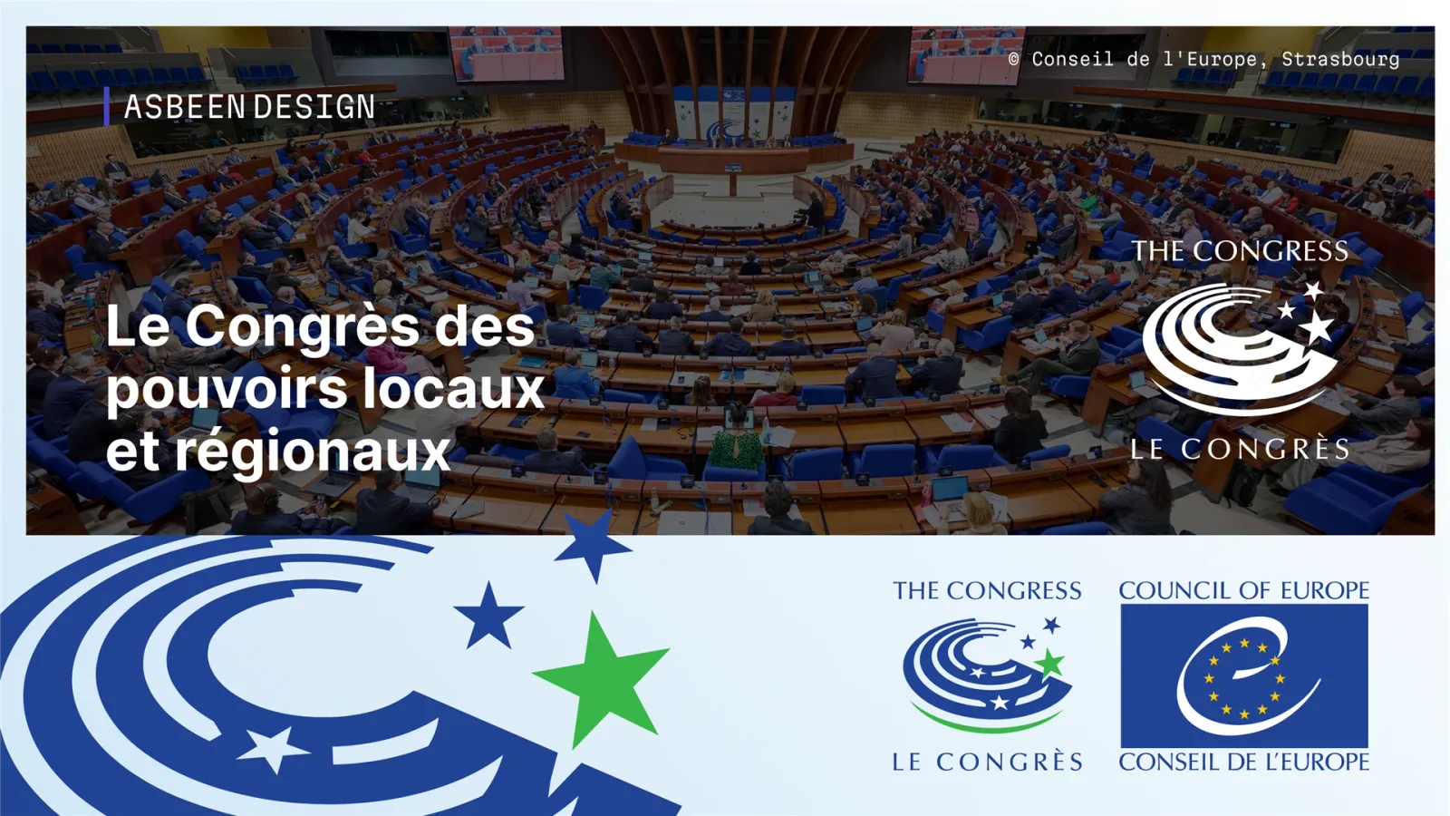 Synthèse visuelle de l’identité du Congrès en situation